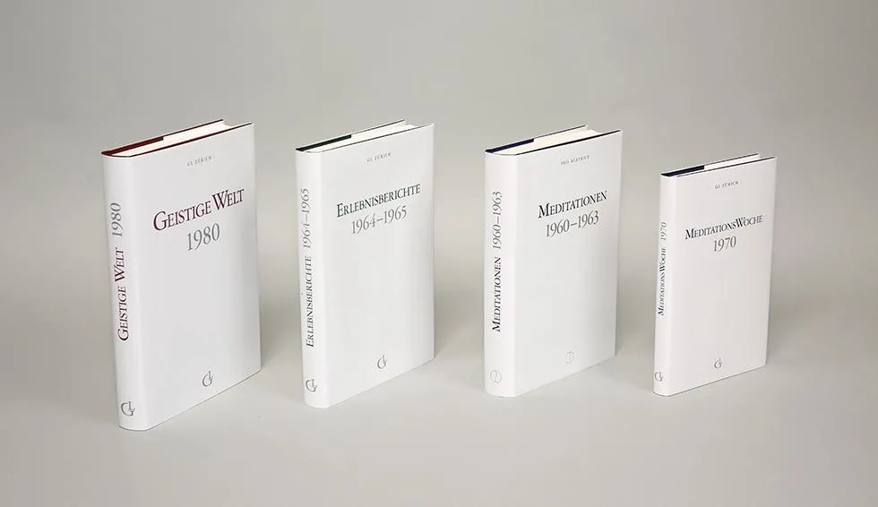Cover von Buchreihen mit durch Medium Beatrice Brunner vermittelten Vorträgen der geistigen Lehrer Josef und Lene