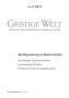 Cover der Zeitschrift Geistige Welt, Heft 3/2011 zum Thema Rechtsprechung im Reiche Gottes