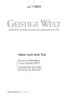 Cover der Zeitschrift Geistige Welt, Heft 1/2021 zum Thema Leben nach dem Tod
