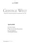 Cover der Zeitschrift Geistige Welt, Heft 2/2021 zum Thema Spiritualität