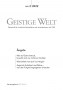 Cover der Zeitschrift Geistige Welt, Heft 2/2022 zum Thema Ängste