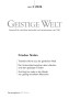 Cover der Zeitschrift Geistige Welt, Heft 3/2024 zum Thema Frieden finden