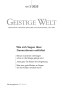 Cover der Zeitschrift Geistige Welt, Heft 3/2025 zum Thema Wie sich Segen über Generationen entfaltet